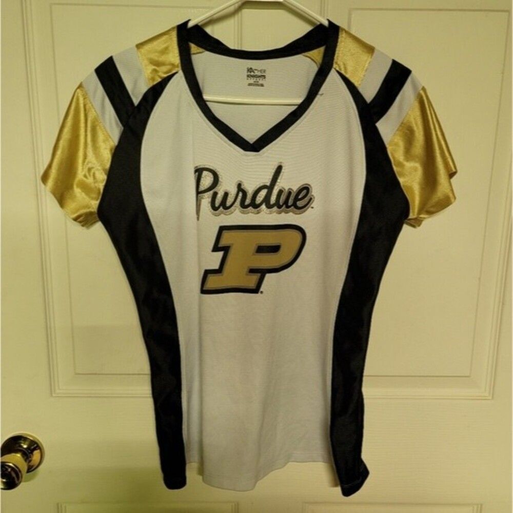 ~ Womens white Purdue jersey shirt - HAS SMALL SPOT
